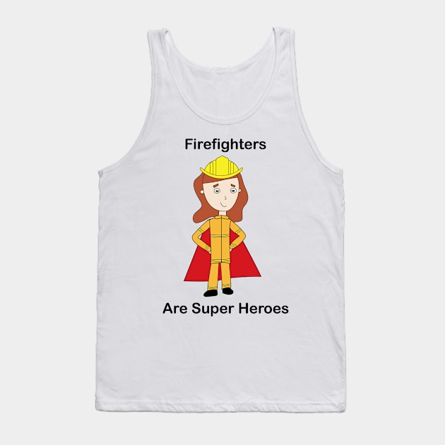 Firefighter Super Hero Female Tank Top by Beautiful Cuteness